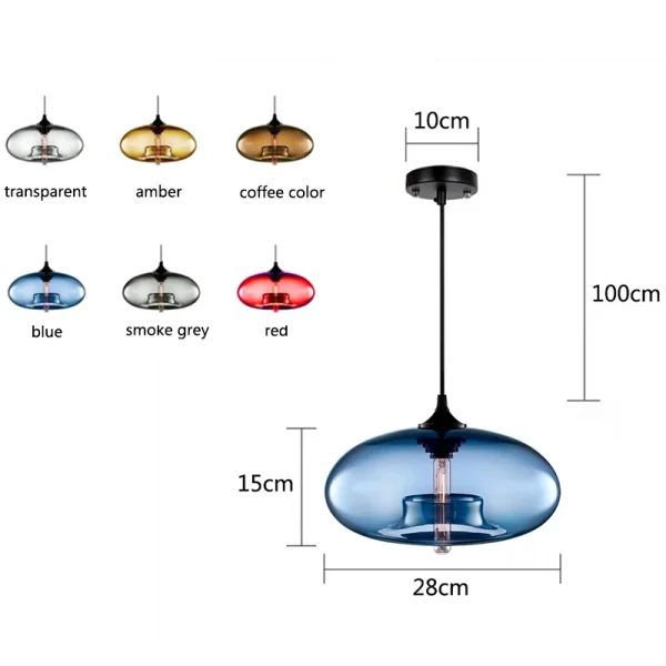 Multicolor Retro Glass Chandeliers Industrial loft Pendant Lights Living Dining Room Cafe Ceiling HangLamp Decor Light Fixtures - Image 6